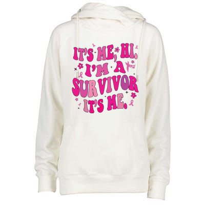 Breast Cancer Its Me Hi Im Survivor Cancer Womens Funnel Neck Pullover Hood