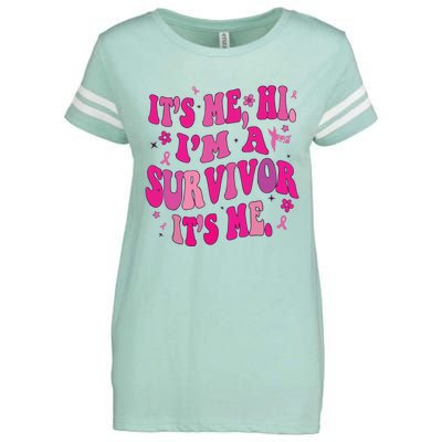 Breast Cancer Its Me Hi Im Survivor Cancer Enza Ladies Jersey Football T-Shirt