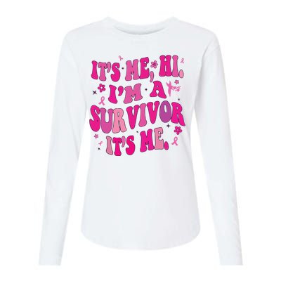 Breast Cancer Its Me Hi Im Survivor Cancer Womens Cotton Relaxed Long Sleeve T-Shirt