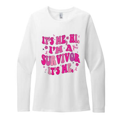 Breast Cancer Its Me Hi Im Survivor Cancer Womens CVC Long Sleeve Shirt