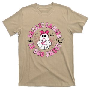 Breast Cancer Is Boo Sheet Ghost Halloween Groovy Costume T-Shirt