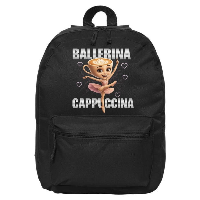 Ballerina Cappuccina - Italian Brainrot Meme 16 in Basic Backpack