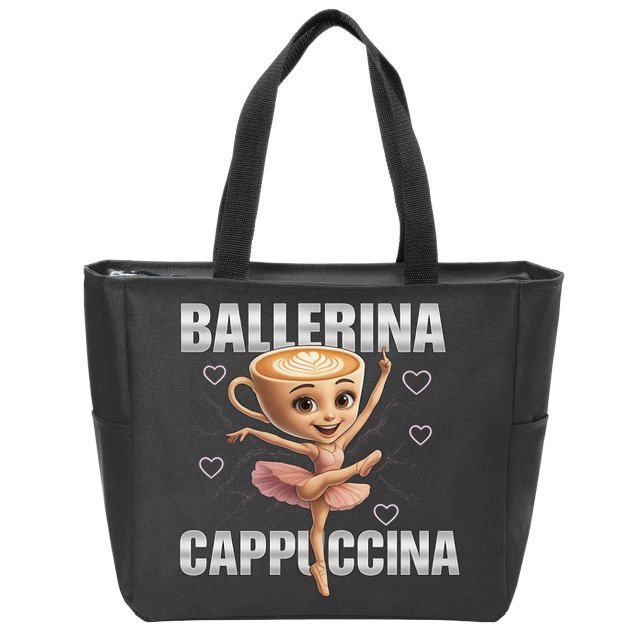 Ballerina Cappuccina - Italian Brainrot Meme Zip Tote Bag