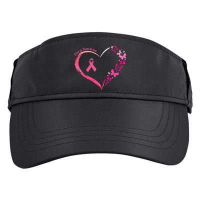 Breast Cancer I'm A Survivor Pink Butterfly Heart Awareness Adult Drive Performance Visor