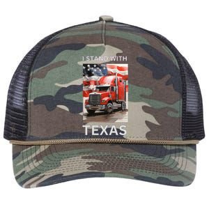 Border Crisis I Stand With Texas Retro Rope Trucker Hat Cap