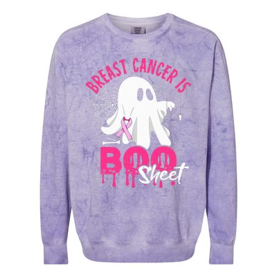 Breast Cancer Is Boo Sheet Halloween Breast Cancer Awareness Colorblast Crewneck Sweatshirt