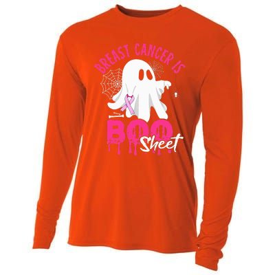 Breast Cancer Is Boo Sheet Halloween Breast Cancer Awareness Cooling Performance Long Sleeve Crew