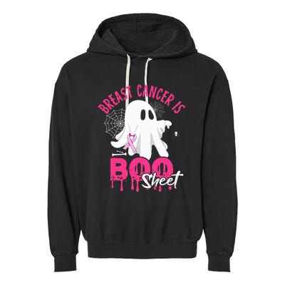 Breast Cancer Is Boo Sheet Halloween Breast Cancer Awareness Garment-Dyed Fleece Hoodie