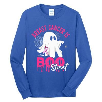 Breast Cancer Is Boo Sheet Halloween Breast Cancer Awareness Tall Long Sleeve T-Shirt