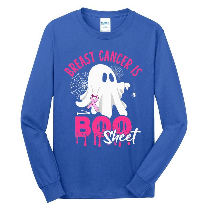 Breast Cancer Is Boo Sheet Halloween Breast Cancer Awareness Tall Long Sleeve T-Shirt