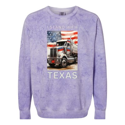 Border Crisis I Stand With Texas Colorblast Crewneck Sweatshirt