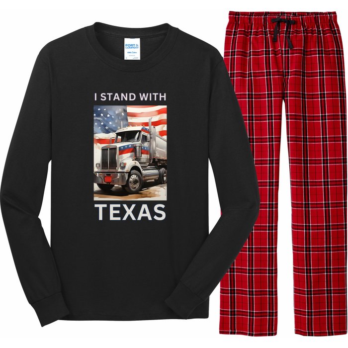 Border Crisis I Stand With Texas Long Sleeve Pajama Set