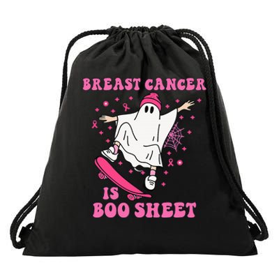 Breast Cancer is Boo Sheet Halloween Breast Cancer Awareness Drawstring Bag