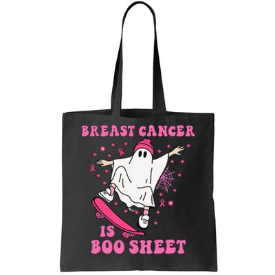 Breast Cancer is Boo Sheet Halloween Breast Cancer Awareness Tote Bag