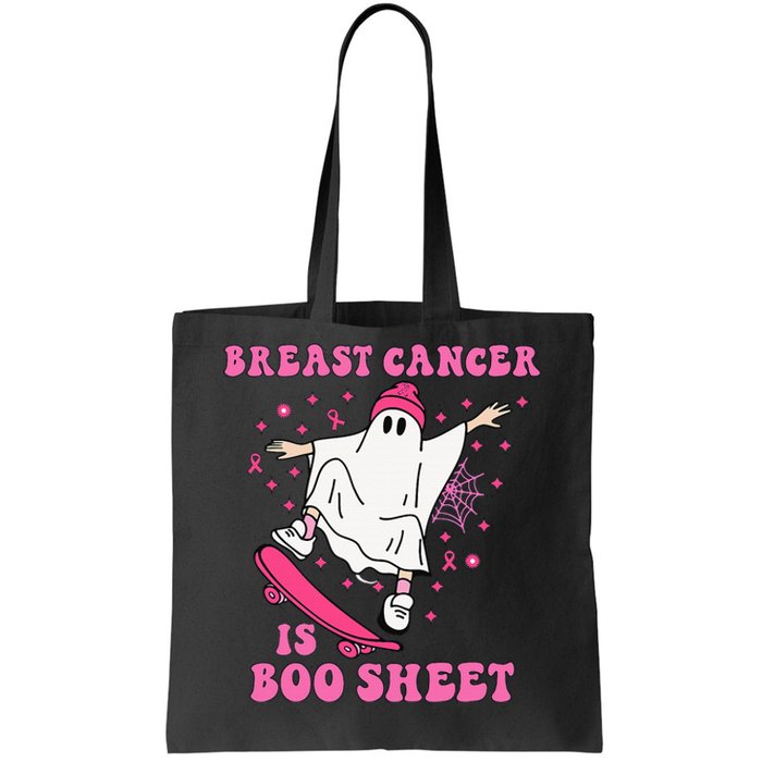 Breast Cancer is Boo Sheet Halloween Breast Cancer Awareness Tote Bag