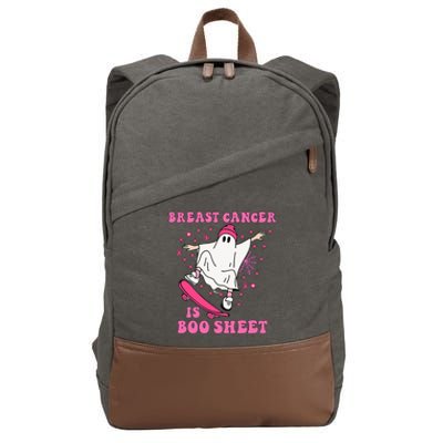 Breast Cancer is Boo Sheet Halloween Breast Cancer Awareness Cotton Canvas Backpack