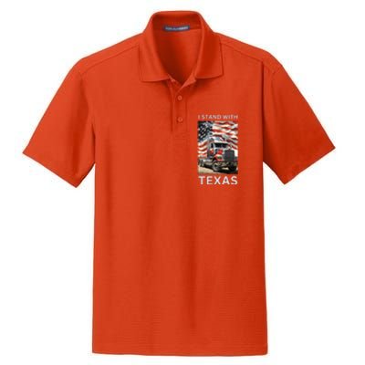 Border Crisis I Stand With Texas Dry Zone Grid Polo