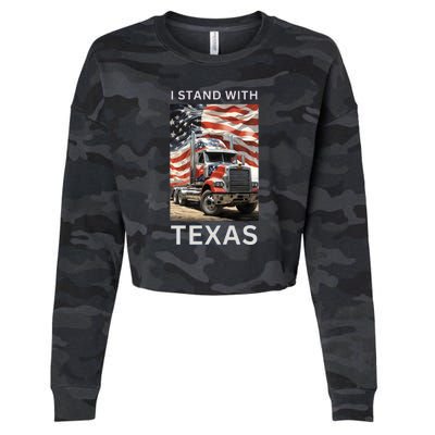 Border Crisis I Stand With Texas Cropped Pullover Crew