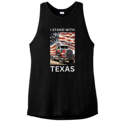 Border Crisis I Stand With Texas Ladies PosiCharge Tri-Blend Wicking Tank