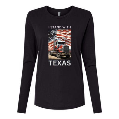 Border Crisis I Stand With Texas Womens Cotton Relaxed Long Sleeve T-Shirt