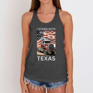 Border Crisis I Stand With Texas Women's Knotted Racerback Tank