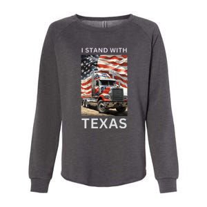 Border Crisis I Stand With Texas Womens California Wash Sweatshirt