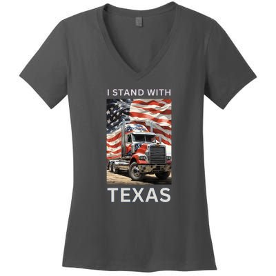 Border Crisis I Stand With Texas Women's V-Neck T-Shirt