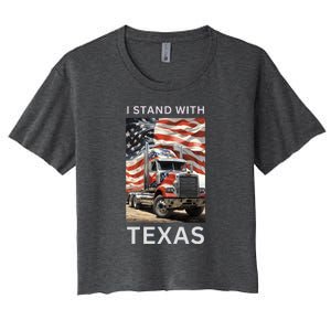 Border Crisis I Stand With Texas Women's Crop Top Tee