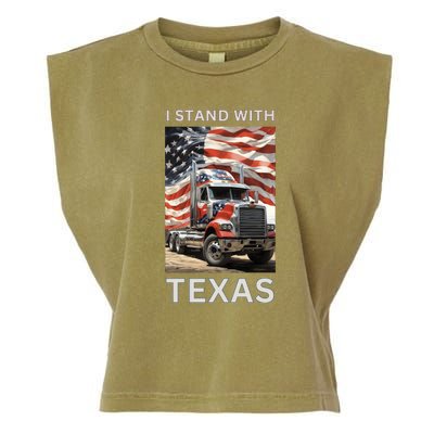 Border Crisis I Stand With Texas Garment-Dyed Women's Muscle Tee