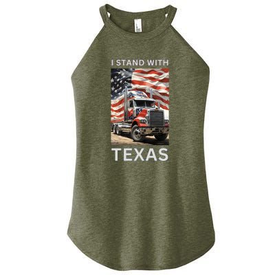 Border Crisis I Stand With Texas Women's Perfect Tri Rocker Tank