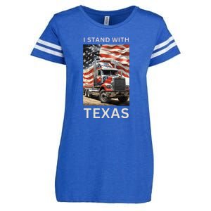 Border Crisis I Stand With Texas Enza Ladies Jersey Football T-Shirt