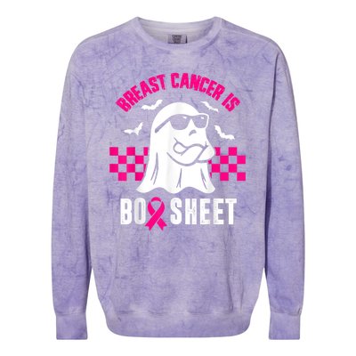 Breast Cancer Is Boo Sheet Halloween Awareness Breast Cancer Colorblast Crewneck Sweatshirt