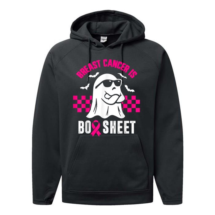 Breast Cancer Is Boo Sheet Halloween Awareness Breast Cancer Performance Fleece Hoodie