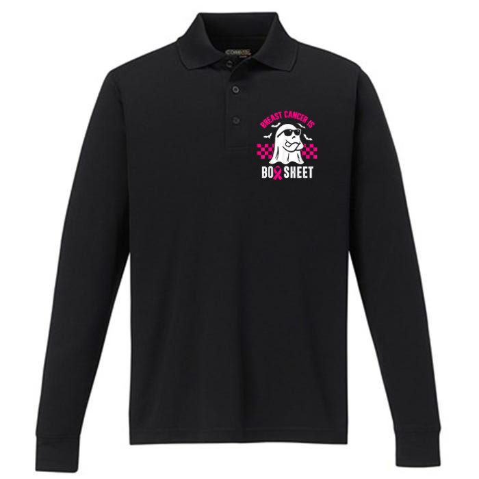 Breast Cancer Is Boo Sheet Halloween Awareness Breast Cancer Performance Long Sleeve Polo