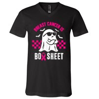 Breast Cancer Is Boo Sheet Halloween Awareness Breast Cancer V-Neck T-Shirt