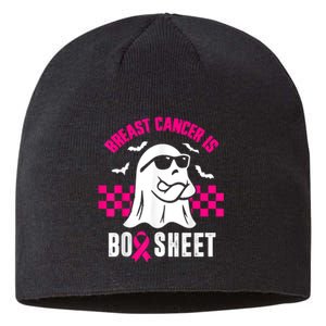 Breast Cancer Is Boo Sheet Halloween Awareness Breast Cancer Sustainable Beanie