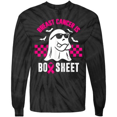 Breast Cancer Is Boo Sheet Halloween Awareness Breast Cancer Tie-Dye Long Sleeve Shirt