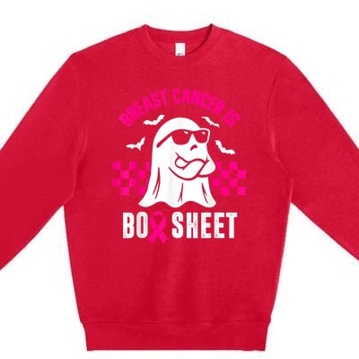 Breast Cancer Is Boo Sheet Halloween Awareness Breast Cancer Premium Crewneck Sweatshirt