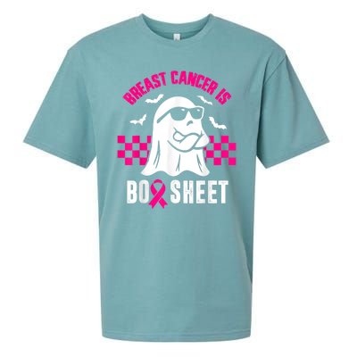 Breast Cancer Is Boo Sheet Halloween Awareness Breast Cancer Sueded Cloud Jersey T-Shirt