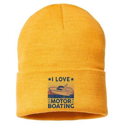 Boat Captain I Love Motorboating Motorboating Sustainable Knit Beanie