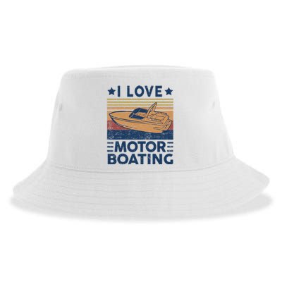 Boat Captain I Love Motorboating Motorboating Sustainable Bucket Hat