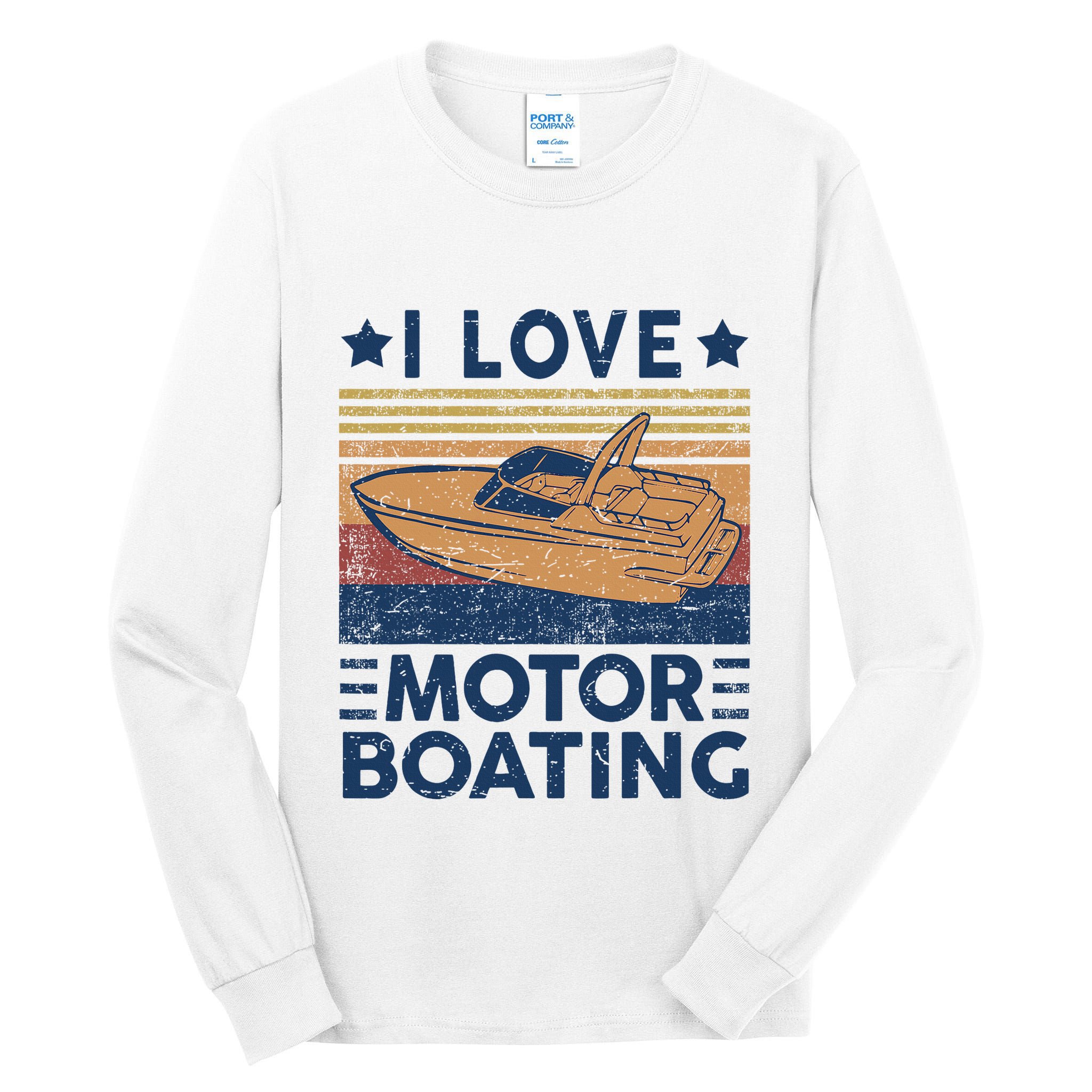 Boat Captain I Love Motorboating Motorboating Tall Long Sleeve T-Shirt