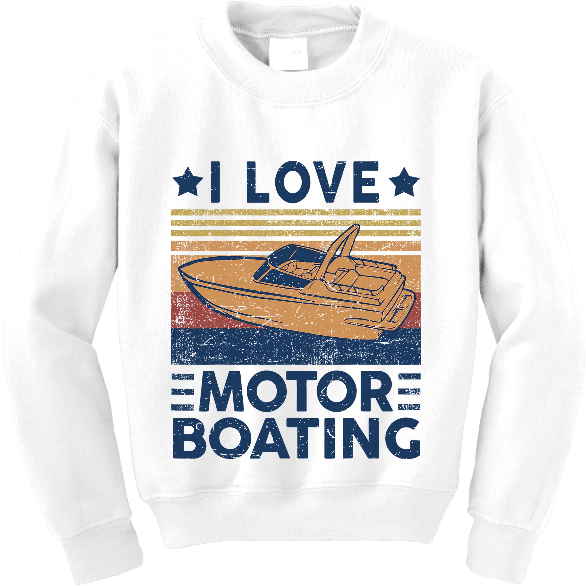 Boat Captain I Love Motorboating Motorboating Kids Sweatshirt