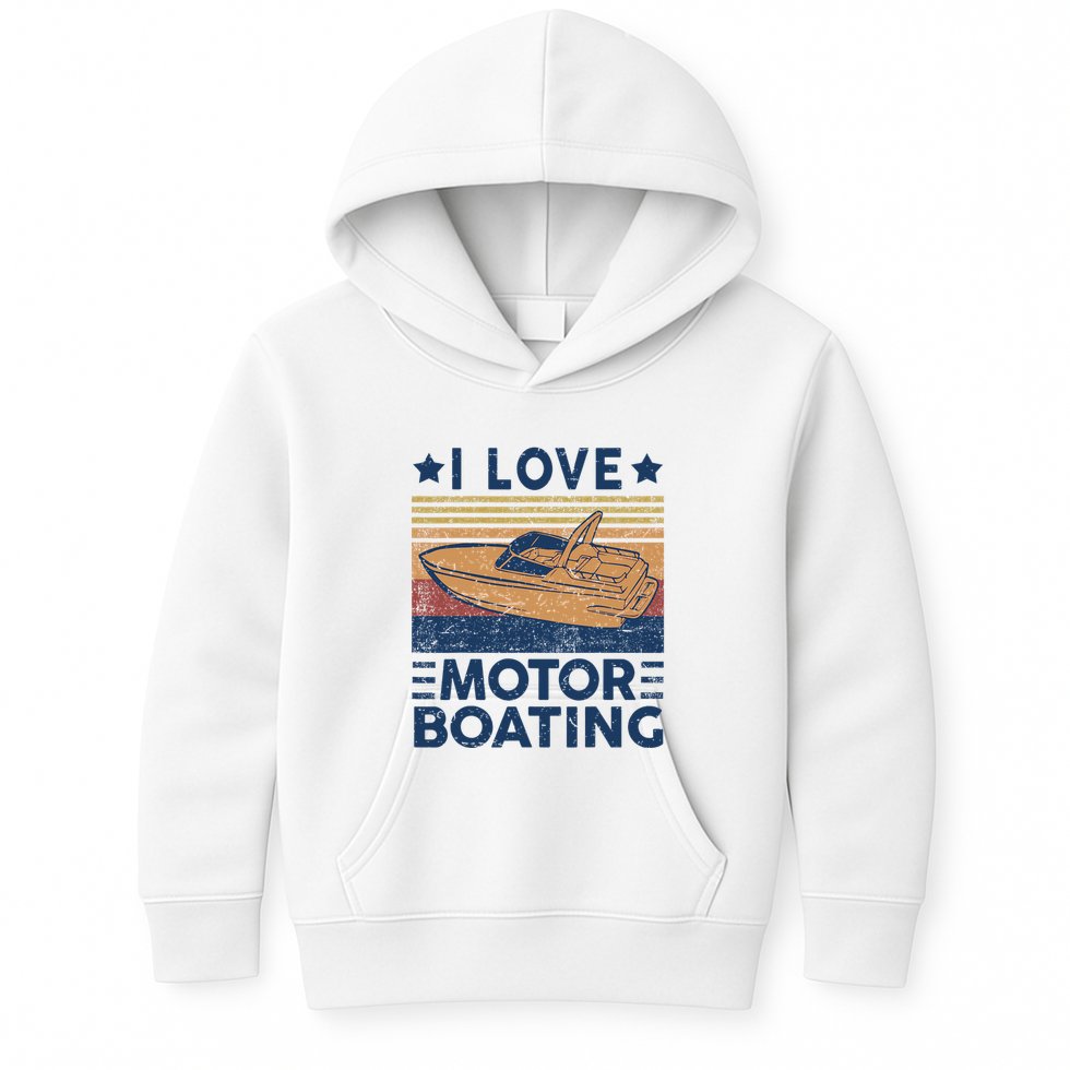 Boat Captain I Love Motorboating Motorboating Kids Hoodie