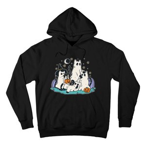 Black Cats In Ghost Costume Cute Halloween Hoodie