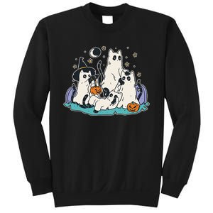 Black Cats In Ghost Costume Cute Halloween Sweatshirt