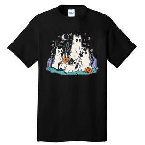 Black Cats In Ghost Costume Cute Halloween Tall T-Shirt