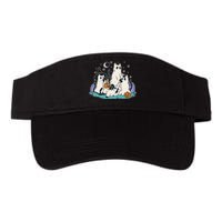 Black Cats In Ghost Costume Cute Halloween Valucap Bio-Washed Visor