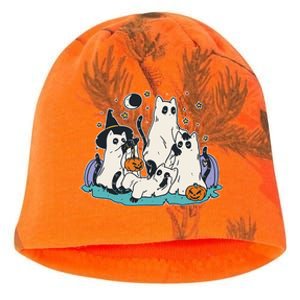 Black Cats In Ghost Costume Cute Halloween Kati - Camo Knit Beanie