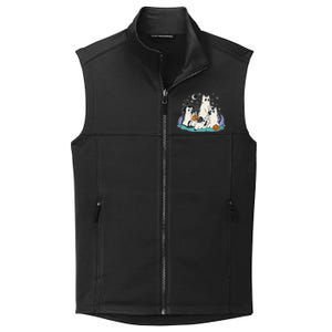 Black Cats In Ghost Costume Cute Halloween Collective Smooth Fleece Vest